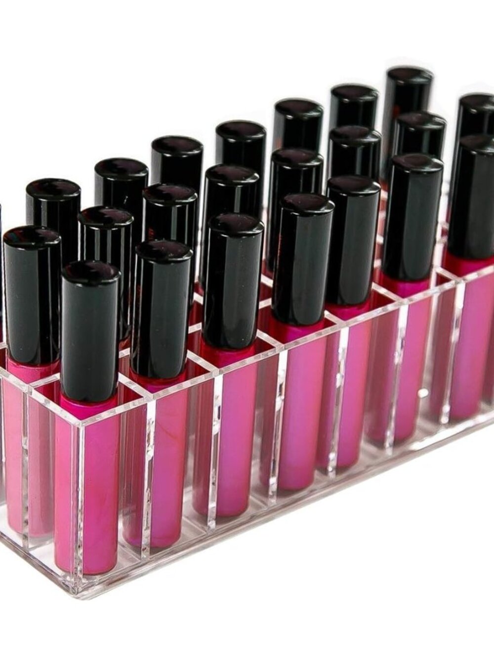 Acrylic Lip Gloss Holder Organizer, Lipstick Holder, 24 Slots Makeup Lip Gloss L